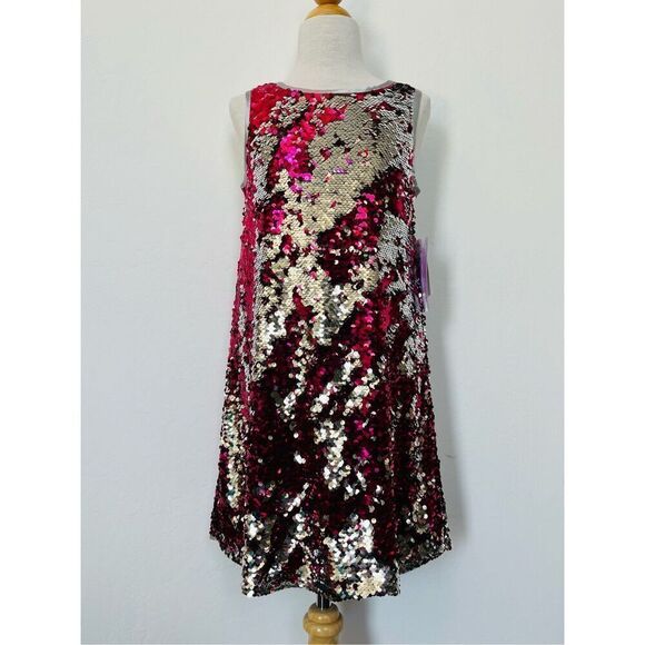 NEW Lavender by Us Angels Girls 7/8 Reversable Sequin Sleeveless Party Dress - Picture 9 of 9